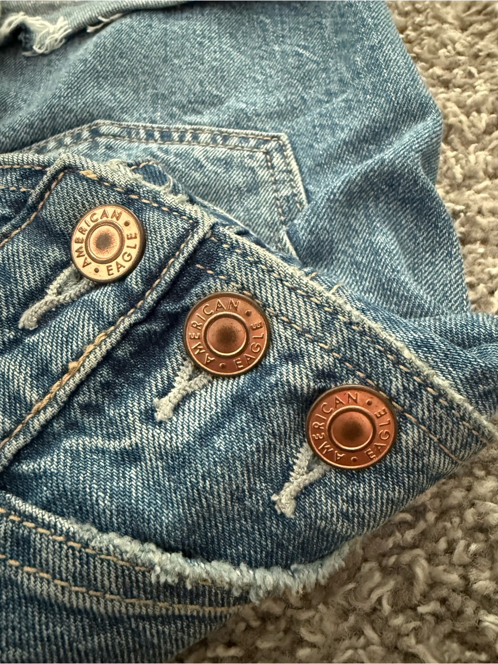 American Eagle Denim Overall Shorts - Size Small - Picture 5 of 6